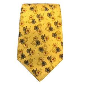 FACONNABLE Floral Silk Necktie Handmade